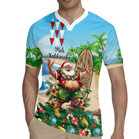 Hawaii Christmas Santa Claus Rugby Jersey Mele Kalikimaka Tropical Beach LT01 - Polynesian Pride
