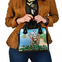 Hawaii Christmas Santa Claus Shoulder Handbag Mele Kalikimaka Tropical Beach