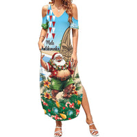 Hawaii Christmas Santa Claus Summer Maxi Dress Mele Kalikimaka Tropical Beach LT01 Women Art - Polynesian Pride