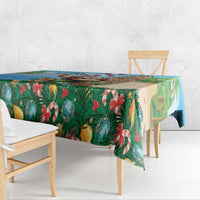 Hawaii Christmas Santa Claus Tablecloth Mele Kalikimaka Tropical Beach LT01 - Polynesian Pride