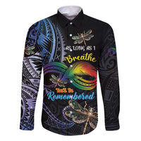 Personalised Polynesian Memorial Family Matching Long Sleeve Bodycon Dress and Hawaiian Shirt As Long As I Breathe You'll Be Remembered