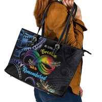 Polynesian Memorial Leather Tote Bag As Long As I Breathe You'll Be Remembered LT01 - Polynesian Pride