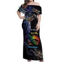 Personalised Polynesian Memorial Off Shoulder Maxi Dress As Long As I Breathe You'll Be Remembered LT01 Women Colorful - Polynesian Pride