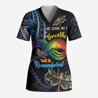 Personalised Polynesian Memorial Scrub Top As Long As I Breathe You'll Be Remembered LT01 Adult Colorful - Polynesian Pride