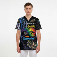 Personalised Polynesian Memorial Scrub Top As Long As I Breathe You'll Be Remembered LT01 - Polynesian Pride