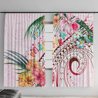 Pasifika Festival Window Curtain Tribal Pattern Tropical Style LT01 With Hooks Pink - Polynesian Pride