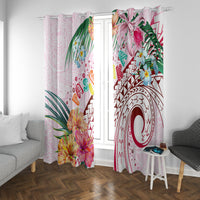 Pasifika Festival Window Curtain Tribal Pattern Tropical Style LT01 With Grommets Pink - Polynesian Pride