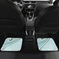 Pasifika Festival Car Mats Tribal Pattern Teal Version LT01 Set 2pcs - Back Teal - Polynesian Pride