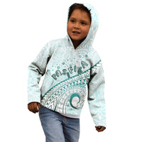 Pasifika Festival Kid Hoodie Tribal Pattern Teal Version LT01