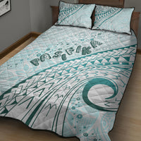 Pasifika Festival Quilt Bed Set Tribal Pattern Teal Version LT01 - Polynesian Pride