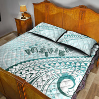 Pasifika Festival Quilt Bed Set Tribal Pattern Teal Version LT01 - Polynesian Pride