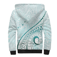 Pasifika Festival Sherpa Hoodie Tribal Pattern Teal Version LT01 - Polynesian Pride