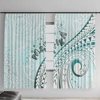 Pasifika Festival Window Curtain Tribal Pattern Teal Version LT01 With Hooks Teal - Polynesian Pride