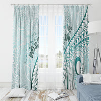Pasifika Festival Window Curtain Tribal Pattern Teal Version LT01 - Polynesian Pride