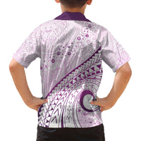 Pasifika Festival Family Matching Puletasi and Hawaiian Shirt Tribal Pattern Lilac Version LT01 - Polynesian Pride