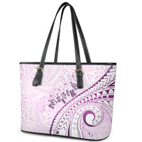 Pasifika Festival Leather Tote Bag Tribal Pattern Lilac Version LT01 - Polynesian Pride