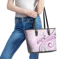 Pasifika Festival Leather Tote Bag Tribal Pattern Lilac Version LT01 - Polynesian Pride