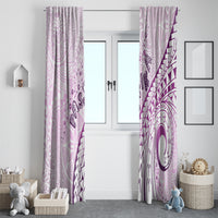 Pasifika Festival Window Curtain Tribal Pattern Lilac Version LT01 - Polynesian Pride