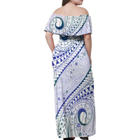 Pasifika Festival Family Matching Off Shoulder Maxi Dress and Hawaiian Shirt Tribal Pattern Violet Version LT01 - Polynesian Pride