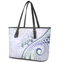 Pasifika Festival Leather Tote Bag Tribal Pattern Violet Version LT01 - Polynesian Pride