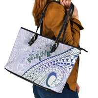 Pasifika Festival Leather Tote Bag Tribal Pattern Violet Version LT01 - Polynesian Pride