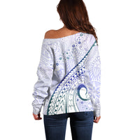 Pasifika Festival Off Shoulder Sweater Tribal Pattern Violet Version LT01 - Polynesian Pride
