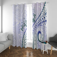 Pasifika Festival Window Curtain Tribal Pattern Violet Version LT01 With Grommets Purple - Polynesian Pride