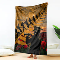 ANZAC Day 2024 Blanket Silver Fern With A Trumpet Soldier LT01 - Polynesian Pride