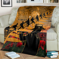 ANZAC Day 2024 Blanket Silver Fern With A Trumpet Soldier LT01 - Polynesian Pride