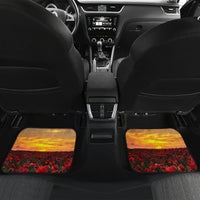 ANZAC Day 2024 Car Mats Silver Fern With A Trumpet Soldier LT01 Set 2pcs - Back Art - Polynesian Pride