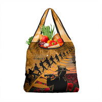 ANZAC Day 2024 Grocery Bag Silver Fern With A Trumpet Soldier LT01 1-pack One Size Art - Polynesian Pride
