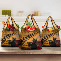 ANZAC Day 2024 Grocery Bag Silver Fern With A Trumpet Soldier LT01 3-pack One Size Art - Polynesian Pride