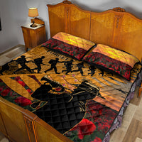 ANZAC Day 2024 Quilt Bed Set Silver Fern With A Trumpet Soldier LT01 - Polynesian Pride