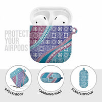 Hawaiian Quilt Pattern AirPods Case Purple Blue Color Mixed LT01 - Polynesian Pride