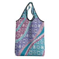 Hawaiian Quilt Pattern Grocery Bag Purple Blue Color Mixed LT01 - Polynesian Pride