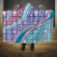 Hawaiian Quilt Pattern Hooded Blanket Purple Blue Color Mixed - Polynesian Pride