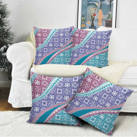 Hawaiian Quilt Pattern Pillow Cover Purple Blue Color Mixed - Polynesian Pride