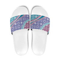 Hawaiian Quilt Pattern Slide Sandals Purple Blue Color Mixed LT01 Purple - Polynesian Pride