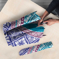 Hawaiian Quilt Pattern Umbrella Purple Blue Color Mixed - Polynesian Pride
