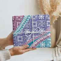 Hawaiian Quilt Pattern Wrapping Paper Purple Blue Color Mixed - Polynesian Pride