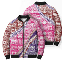 Hawaiian Quilt Pattern Bomber Puffer Jacket Sweet Color Mixed - Polynesian Pride