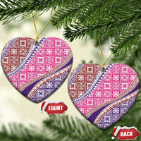 Hawaiian Quilt Pattern Ceramic Ornament Sweet Color Mixed - Polynesian Pride