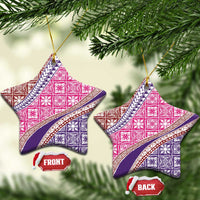 Hawaiian Quilt Pattern Ceramic Ornament Sweet Color Mixed - Polynesian Pride