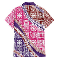 Hawaiian Quilt Pattern Family Matching Short Sleeve Bodycon Dress and Hawaiian Shirt Sweet Color Mixed - Polynesian Pride