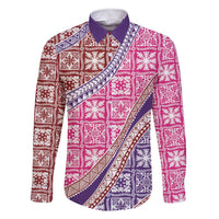 Hawaiian Quilt Pattern Family Matching Short Sleeve Bodycon Dress and Hawaiian Shirt Sweet Color Mixed - Polynesian Pride