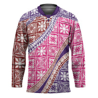 Hawaiian Quilt Pattern Hockey Jersey Sweet Color Mixed LT01 Unisex Pink - Polynesian Pride