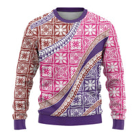 Hawaiian Quilt Pattern Ugly Christmas Sweater Sweet Color Mixed - Polynesian Pride