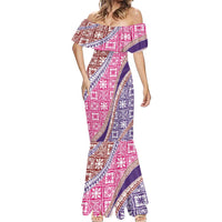 Hawaiian Quilt Pattern Mermaid Dress Sweet Color Mixed - Polynesian Pride