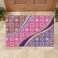 Hawaiian Quilt Pattern Rubber Doormat Sweet Color Mixed - Polynesian Pride