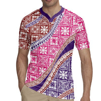 Hawaiian Quilt Pattern Rugby Jersey Sweet Color Mixed - Polynesian Pride